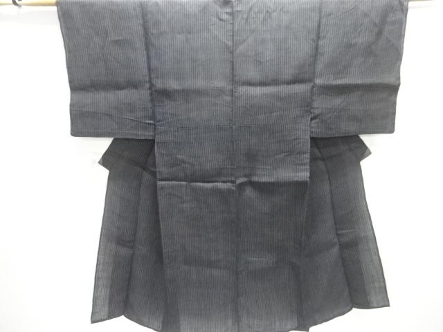 JAPANESE KIMONO / ANTIQUE MENS KIMONO / NOTO JOFU / WOVEN STRIPE
